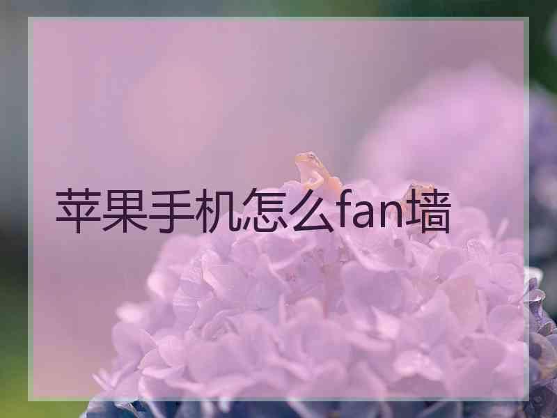 苹果手机怎么fan墙