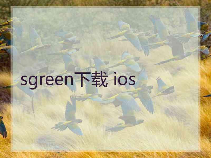 sgreen下载 ios