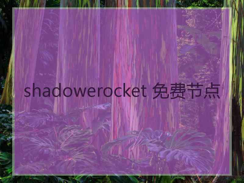 shadowerocket 免费节点