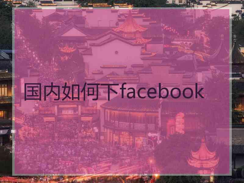 国内如何下facebook