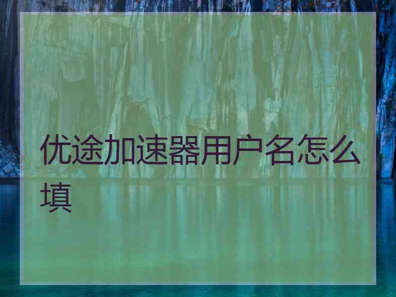 优途加速器用户名怎么填