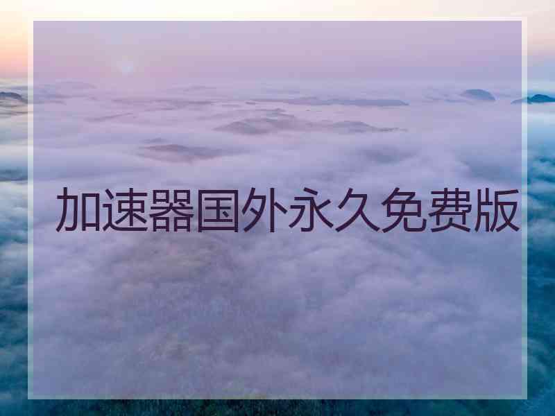 加速器国外永久免费版