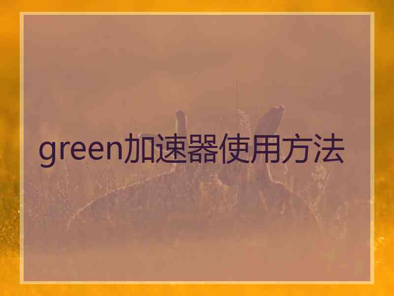 green加速器使用方法