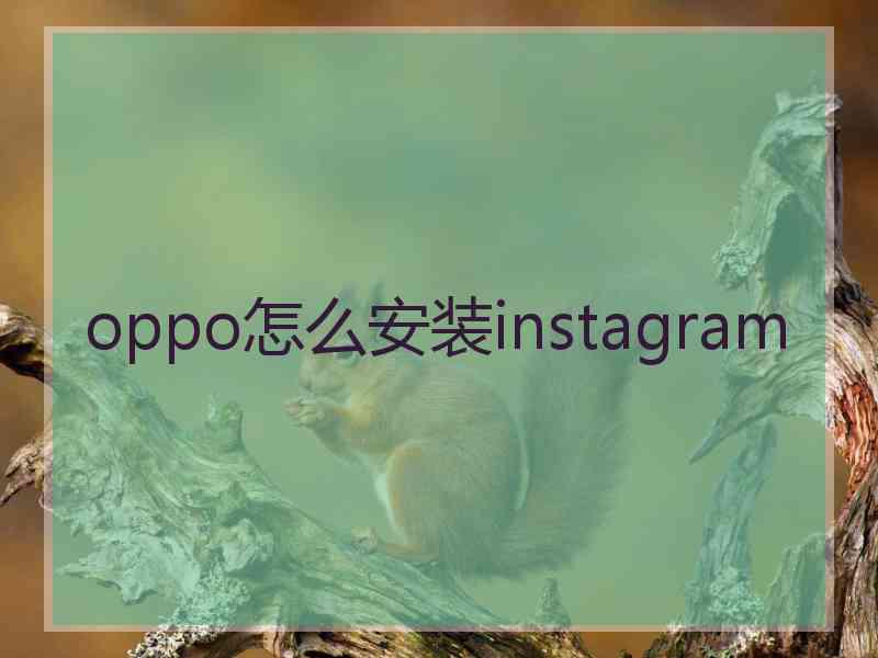 oppo怎么安装instagram