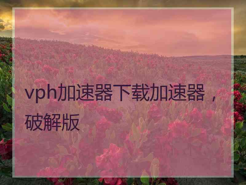 vph加速器下载加速器，破解版