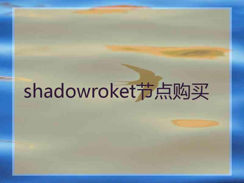 shadowroket节点购买