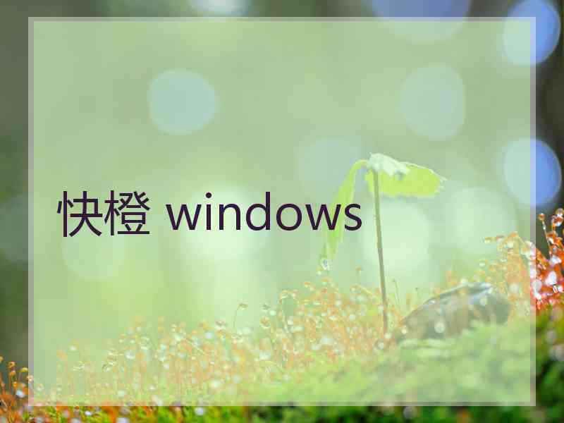 快橙 windows