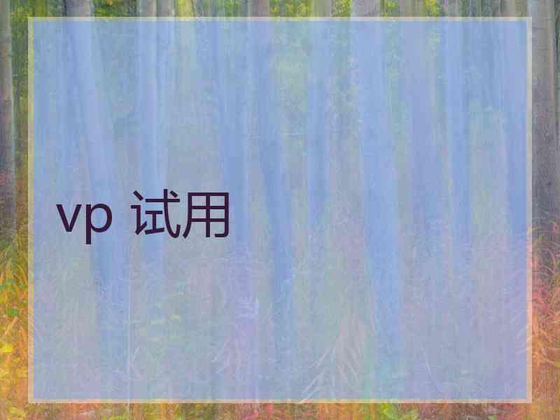 vp 试用