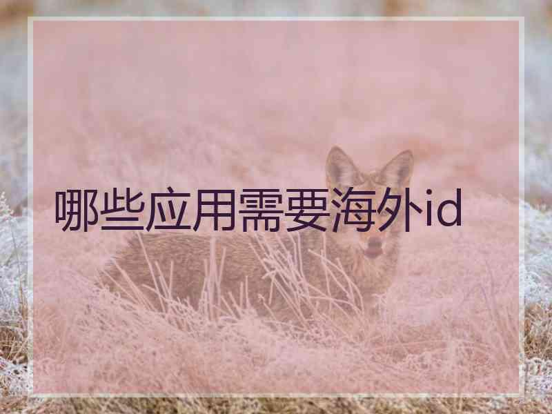 哪些应用需要海外id