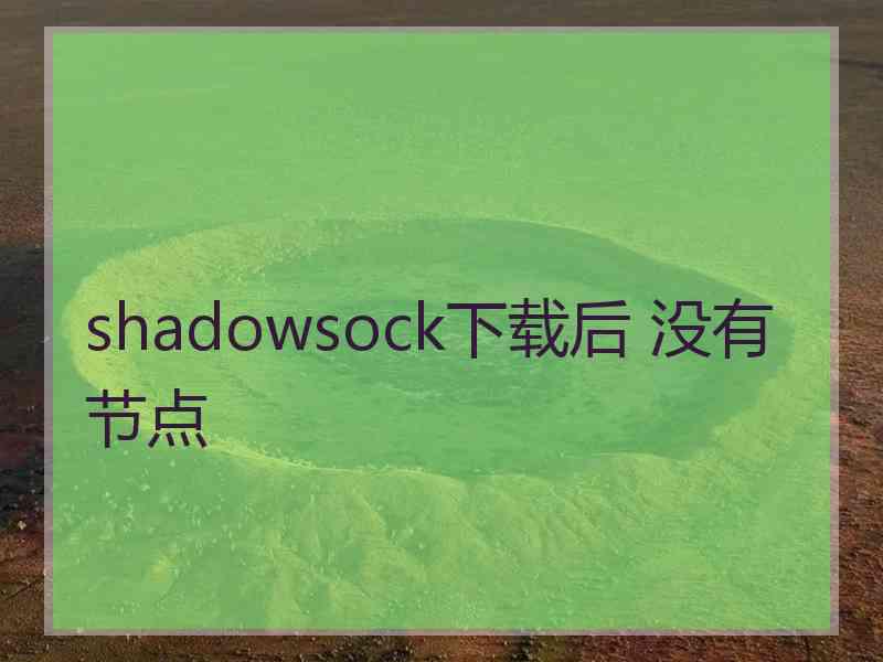 shadowsock下载后 没有节点