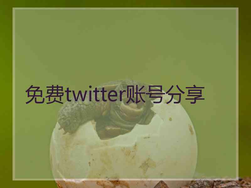 免费twitter账号分享